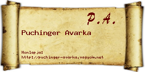 Puchinger Avarka névjegykártya